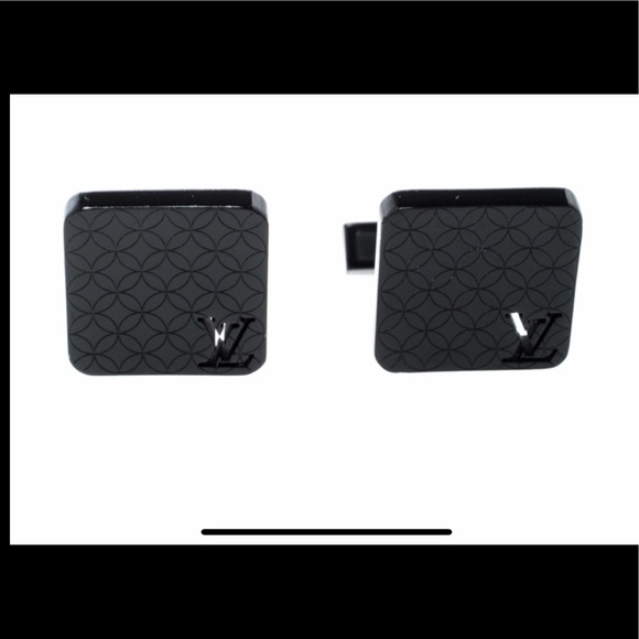 Louis Vuitton Champs Elysées Black Laser Cufflinks - Picture 2 of 7